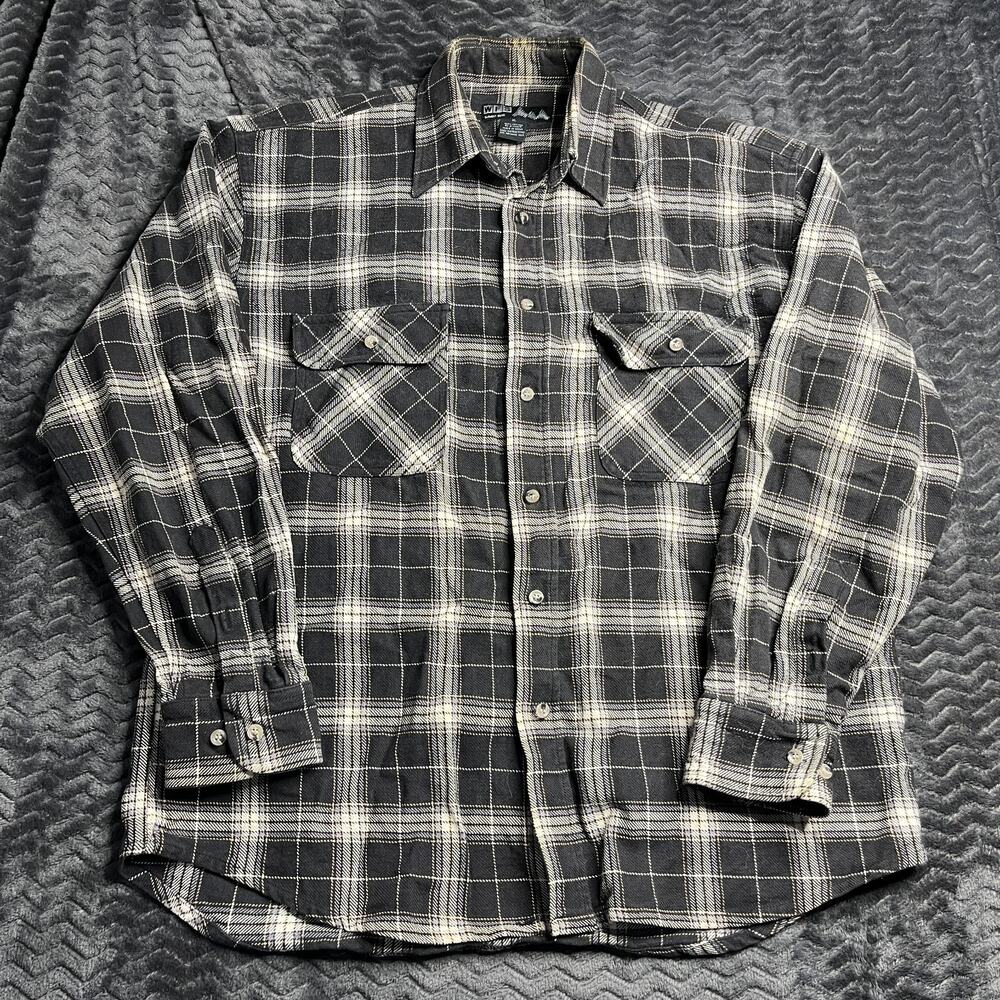 WFS Element Gear Button Up Flannel Shirt Men XL Plaid Long Sleeve